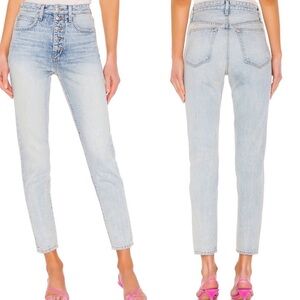 Joe's Jeans | High Rise Exposed Button Fly Vintage Style Denim Chic Mom Jeans